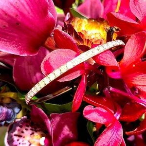 14 karat white gold bangle with 7.00 carats in diamonds all VS1 - G & H color .